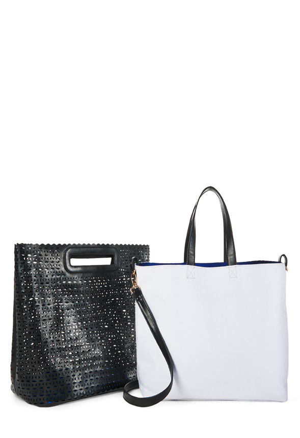 Captivating Bags in Black White Get great deals at JustFab