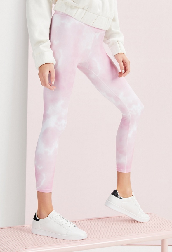 High-Waisted Shape And Sculpt 7/8 Active Leggings Clothing in PINK TIE DYE  - Get great deals at JustFab