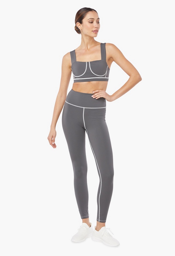 Contrast Stitch Leggings Clothing in Magnet Black - Get great deals at  JustFab