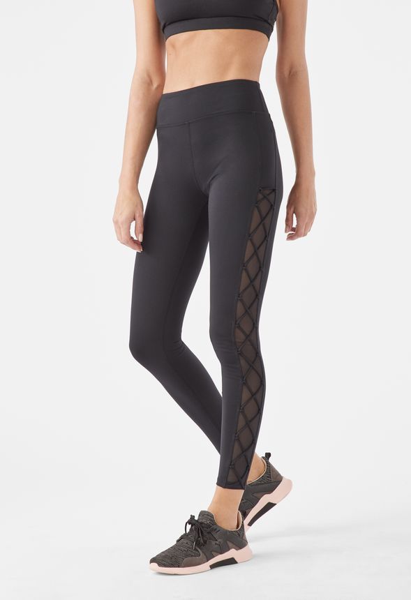 High-Waisted Criss Cross Leggings Clothing in Black - Get great