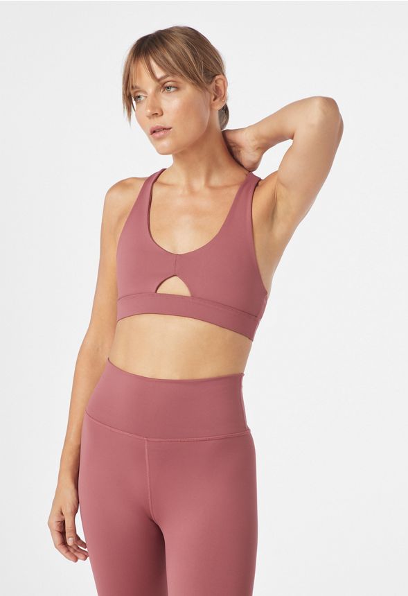 V-Neck Cutout Sports Bra Clothing in ROAN ROUGE - Get great deals