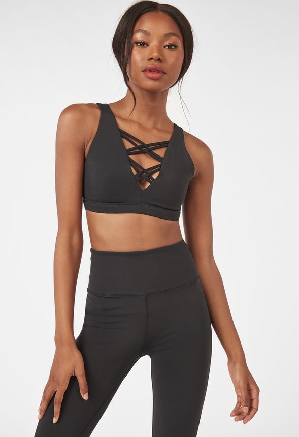 Criss Cross Sports Bra Clothing in Black - Get great deals at JustFab