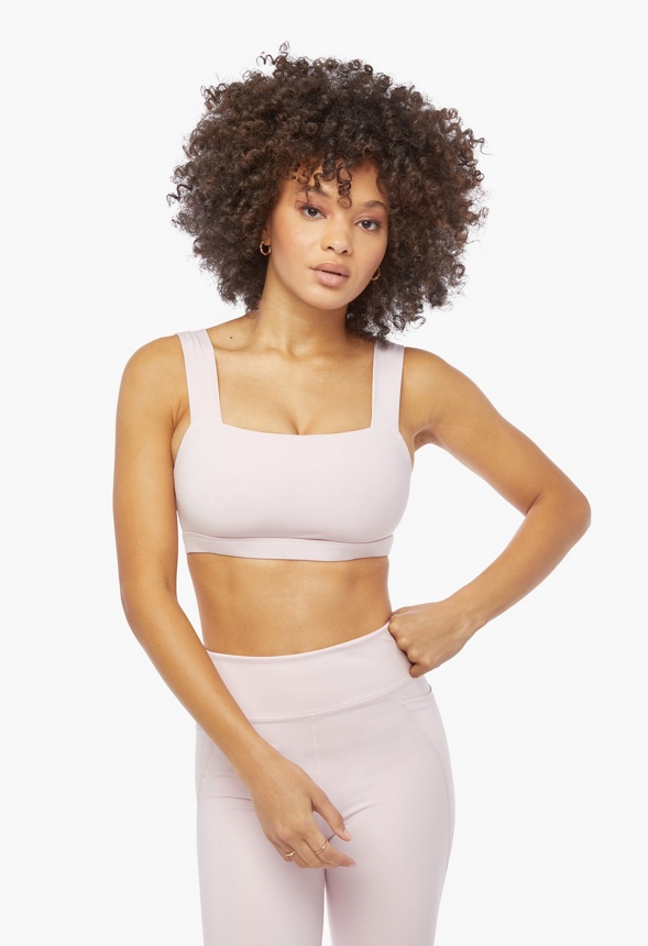 Square Neck Sports Bra Clothing in LILAC SNOW - Get great deals at JustFab