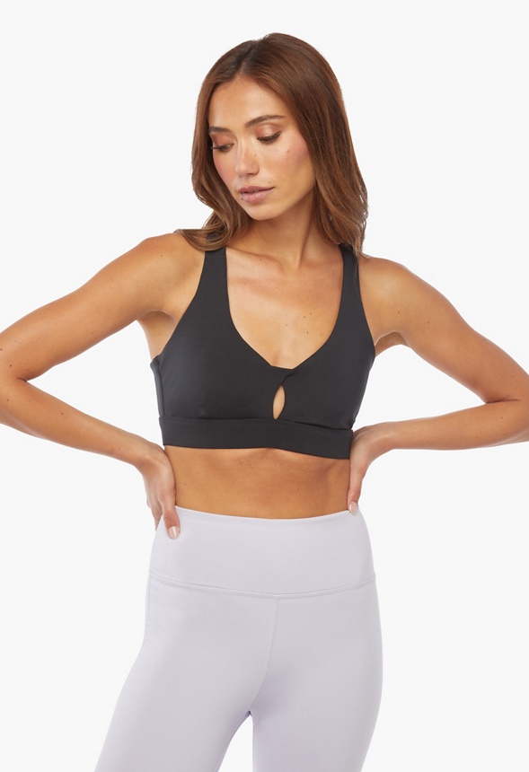Twist Front Sports Bra Clothing in Black - Get great deals at JustFab