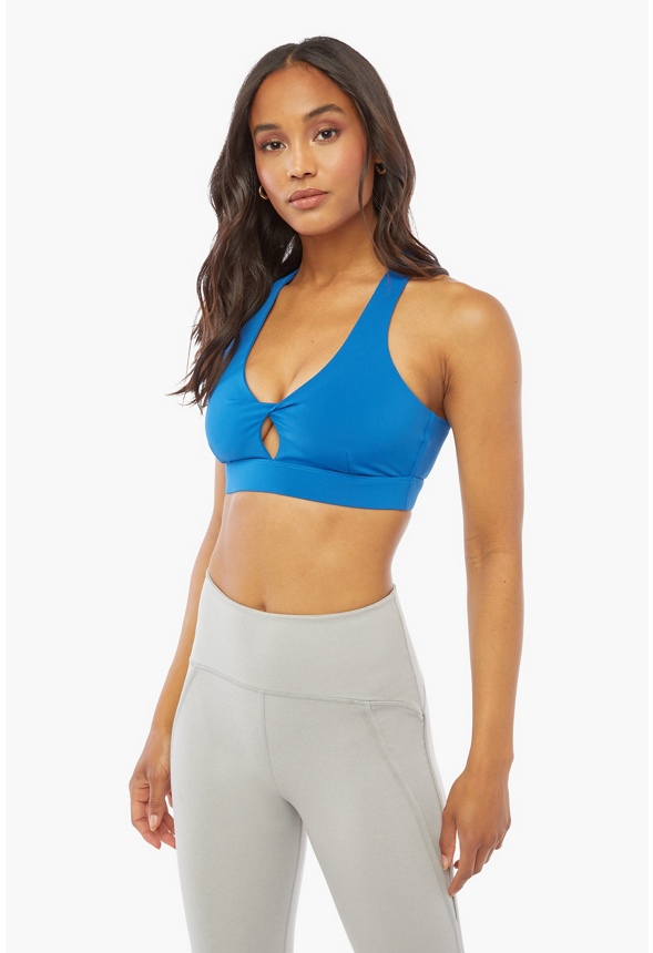 Twist Front Sports Bra Clothing in CLASSIC BLUE - Get great deals at JustFab