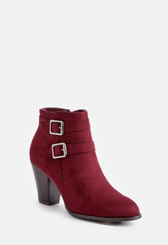 justfab burgundy booties