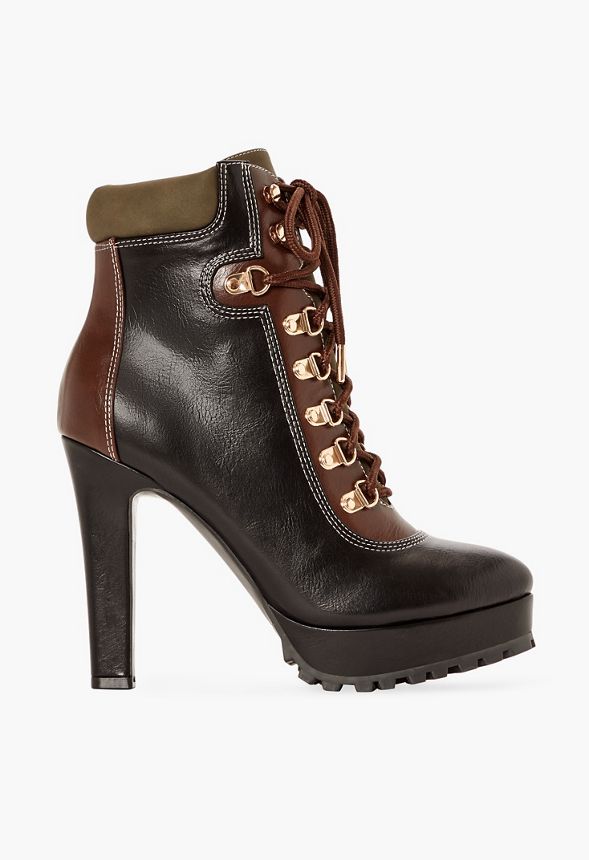 Aden Lace-Up Heeled Ankle Boot Shoes in 
