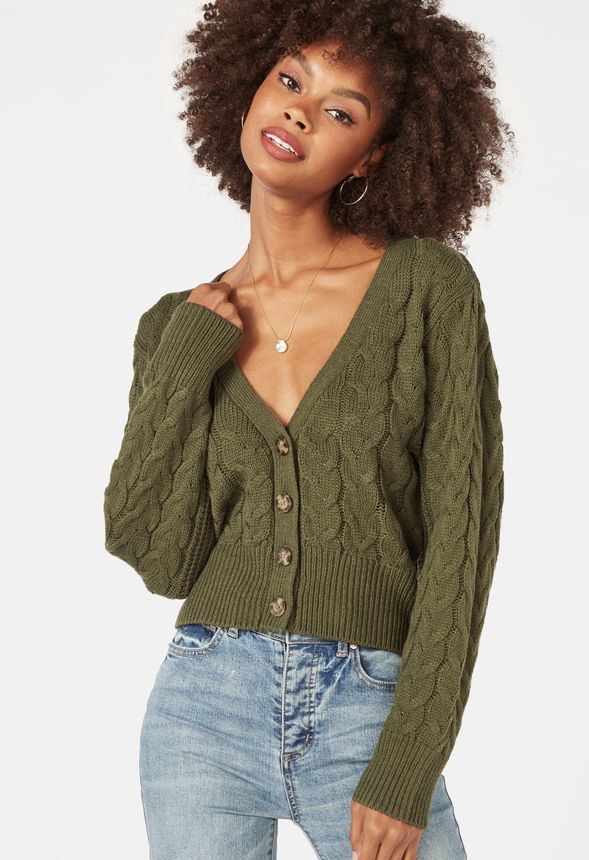Cable knit cardigan sweater discount
