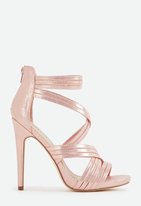 blush pink strappy heels