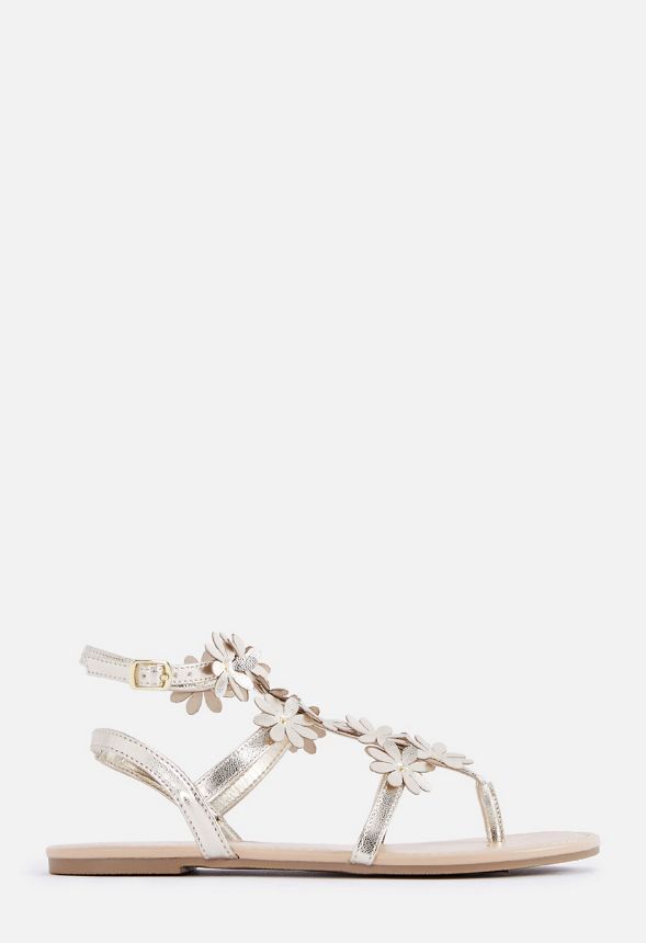 champagne flat sandals