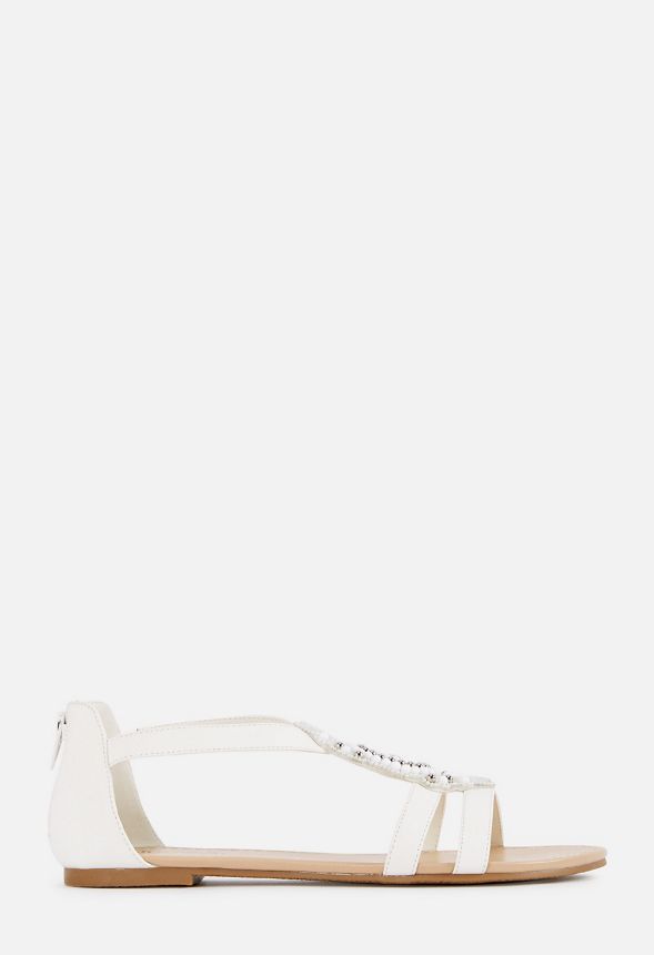 Justfab store white sandals