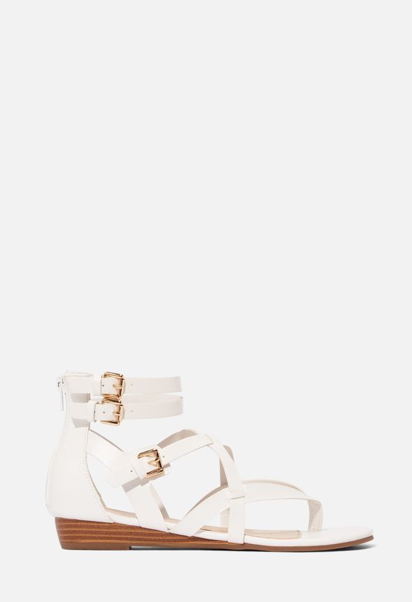 Justfab store white sandals