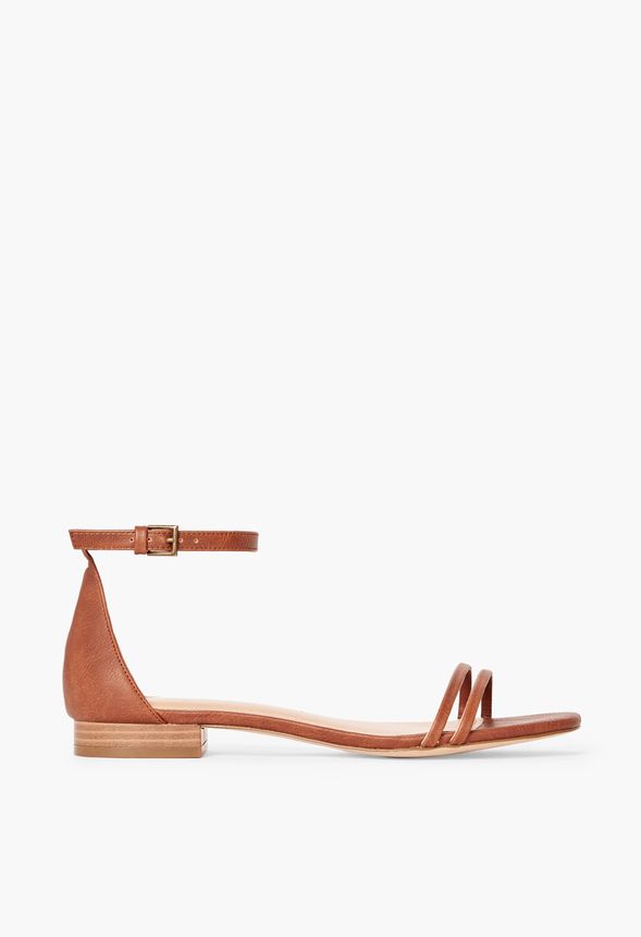 Cognac sales flat sandals