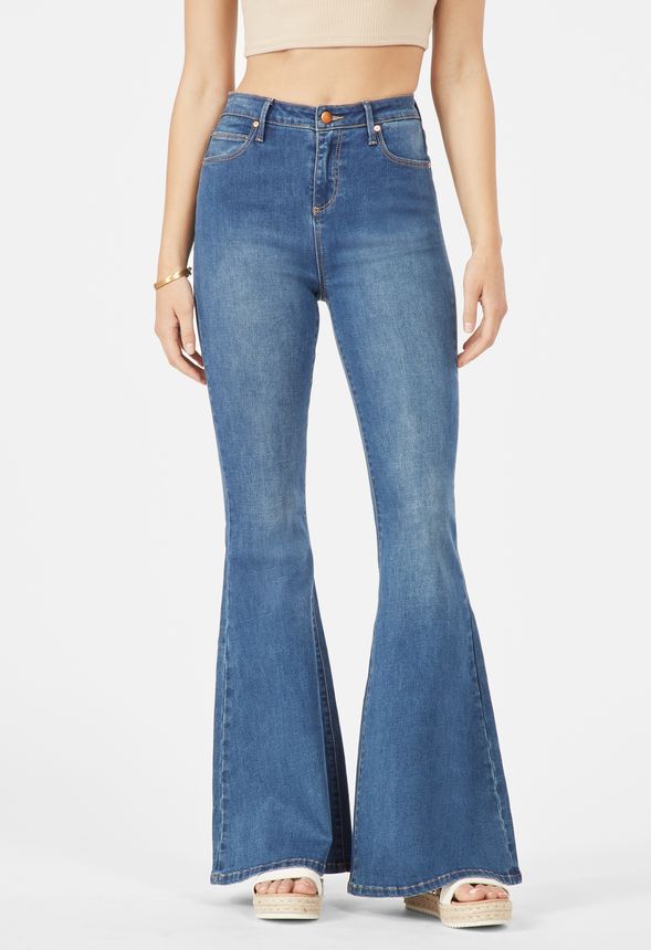 High-Waisted Super Flare Jeans Clothing in LAUREL CANYON - Get great deals  at JustFab