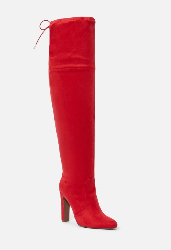 Jesyna Over The Knee Boot Shoes in Red Get great deals at JustFab