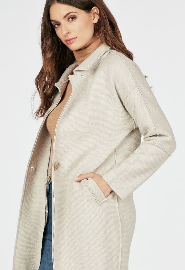 Cocoon Coat Clothing in Grey Get great deals at JustFab