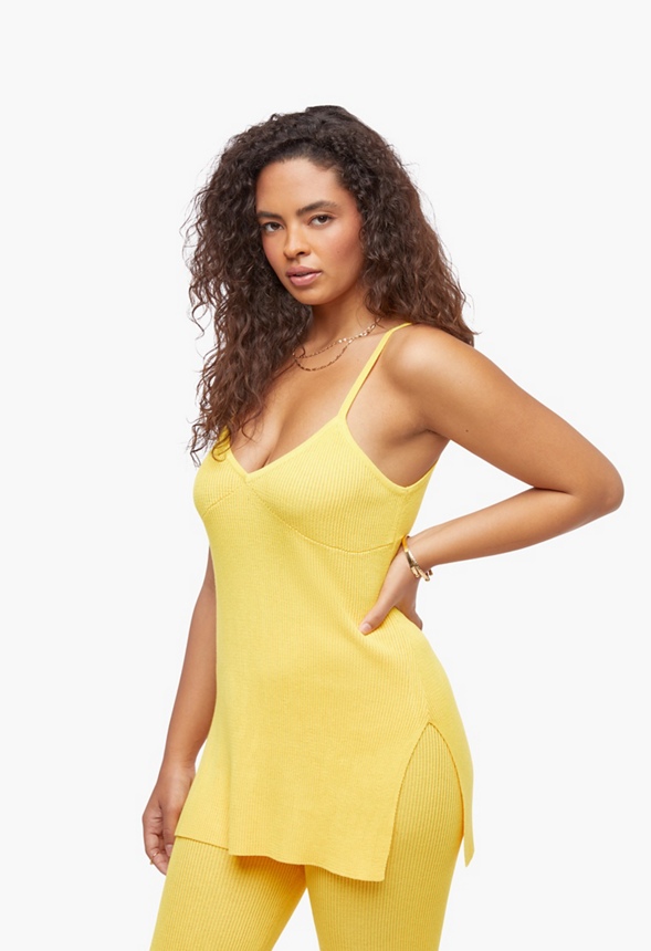 Jumper Tunic Cami Top Clothing in Super Lemon - Get great deals at JustFab