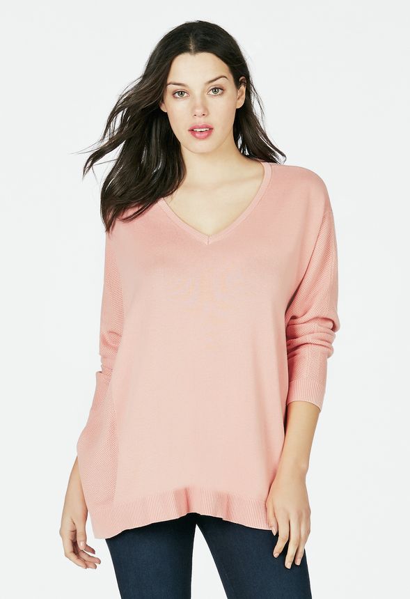 Slouchy Misty Justfab Envío En Pullover Rose Ropa Gratuito yOmNwn8v0P
