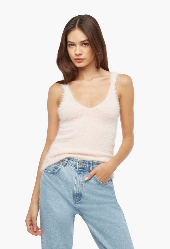 Lace Trim Tank Top Clothing in White - Get great deals at JustFab