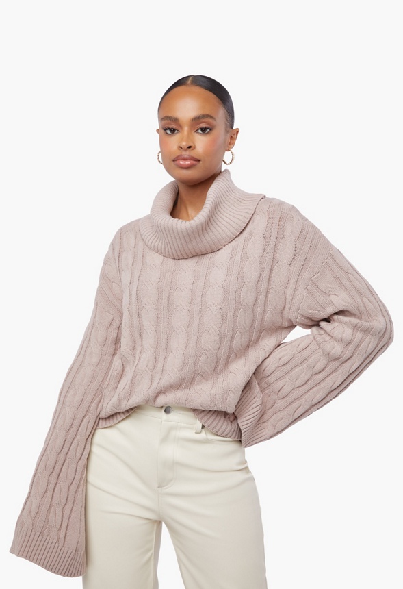 Allerede Autonom Jobtilbud Tøj Oversized Cable Sweater i Taupe - Shop fabelagtige deals hos JustFab