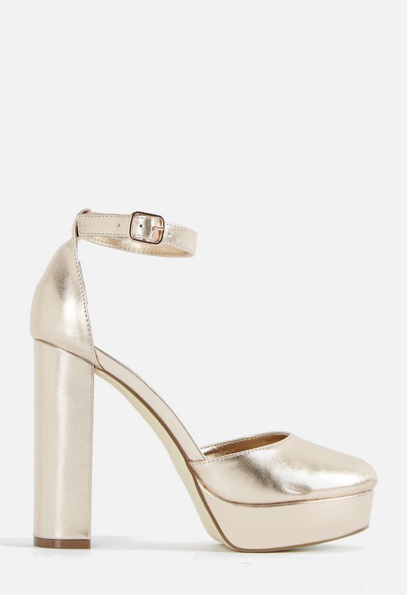 Justfab rose cheap gold heels