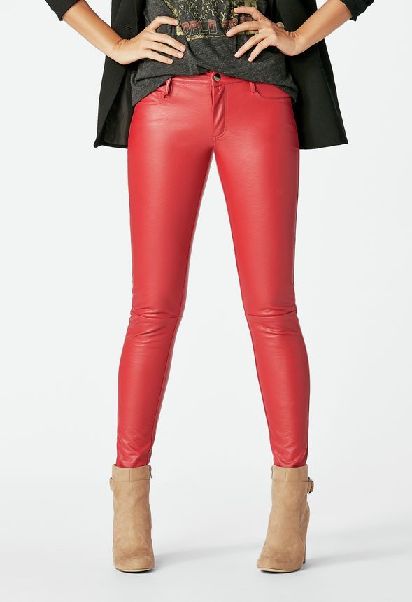 Guess red hotsell leather pants