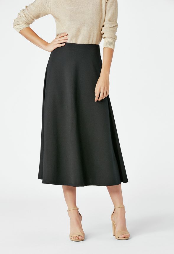 A-Line Midi Skirt Clothing in Black - Get great deals at JustFab