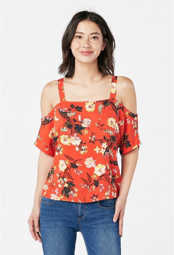 Cold shoulder tops short sleeve sale