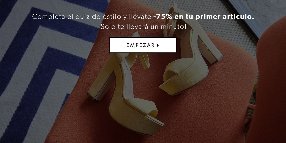 Completa el quiz de estilo y llévate un 75% en tu primer par. Sólo te llevará un minuto.