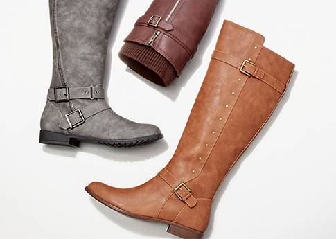 Flat Faux Suede & Leather Boots