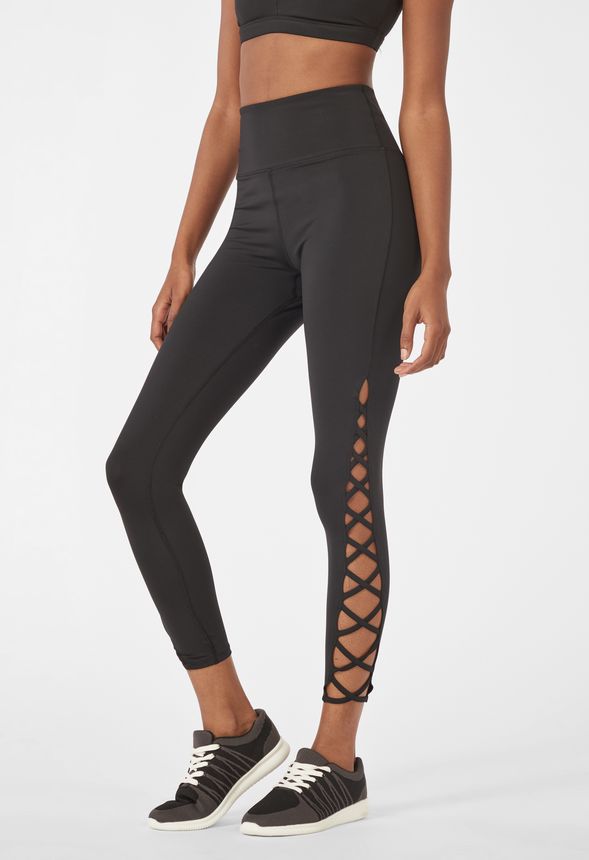 Criss Cross Detail Leggings Clothing in Black - Get great deals at