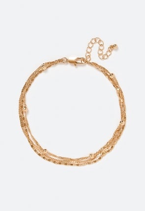 3-Rows Jada Mix Delicate Chains Anklet
