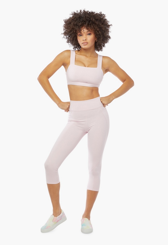 Square Neck Sports Bra Clothing in LILAC SNOW - Get great deals at JustFab
