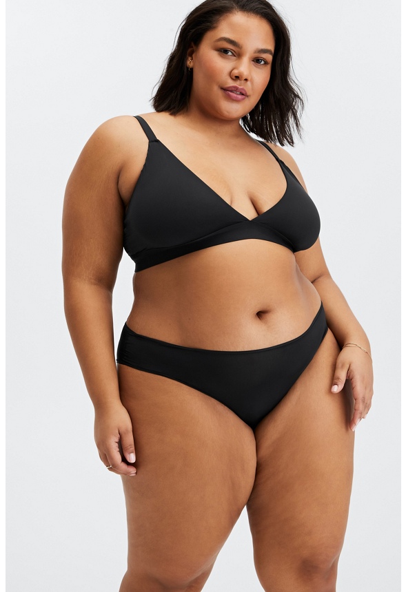 Fine Touch Triangle Bralette Plus Size in Black - Get great deals at JustFab