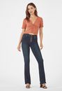 Mid Rise Button Fly Boot Cut Jeans
