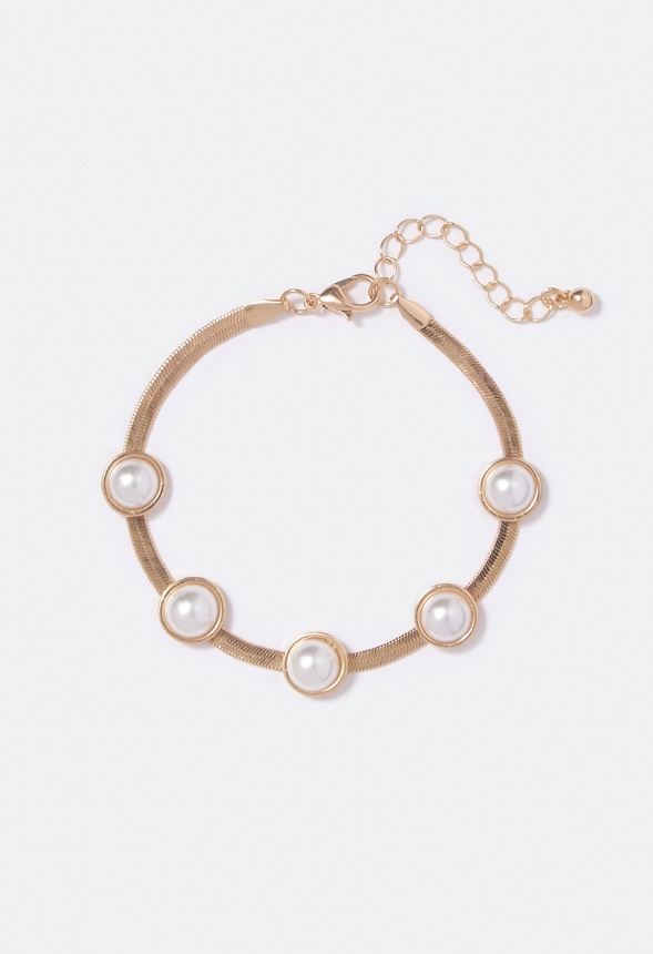 Anastasia Pearl Flat Chain Bracelet