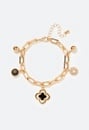 Orla Link Chain Bracelet With Enamel Clover Drop