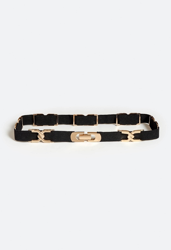 Lucy Woven Chain And Fabric Elastic Waist Belt