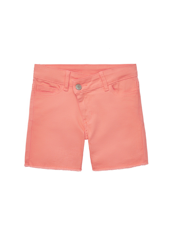 Cross Waist Frayed Denim Shorts
