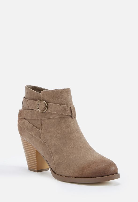 taupe block heel