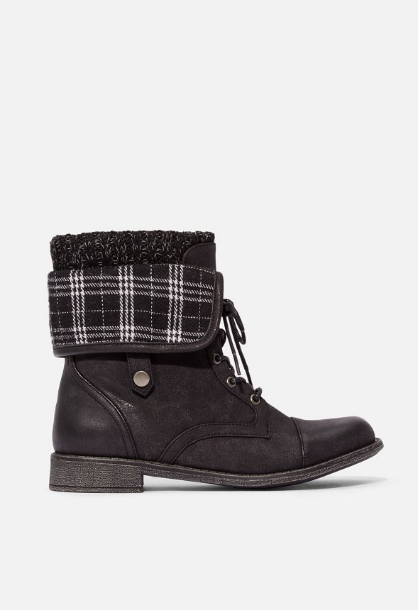 Elenora plaid on sale panel flat boot