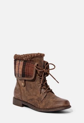 Elenora Plaid Panel Ankle Boot
