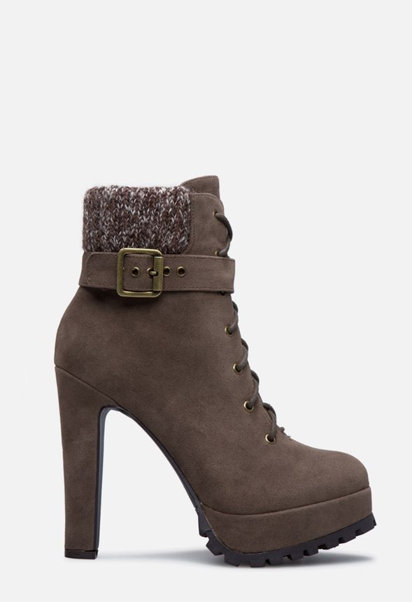 Chara Ankle Boot Shoes in Dark Taupe - Get great deals at JustFab