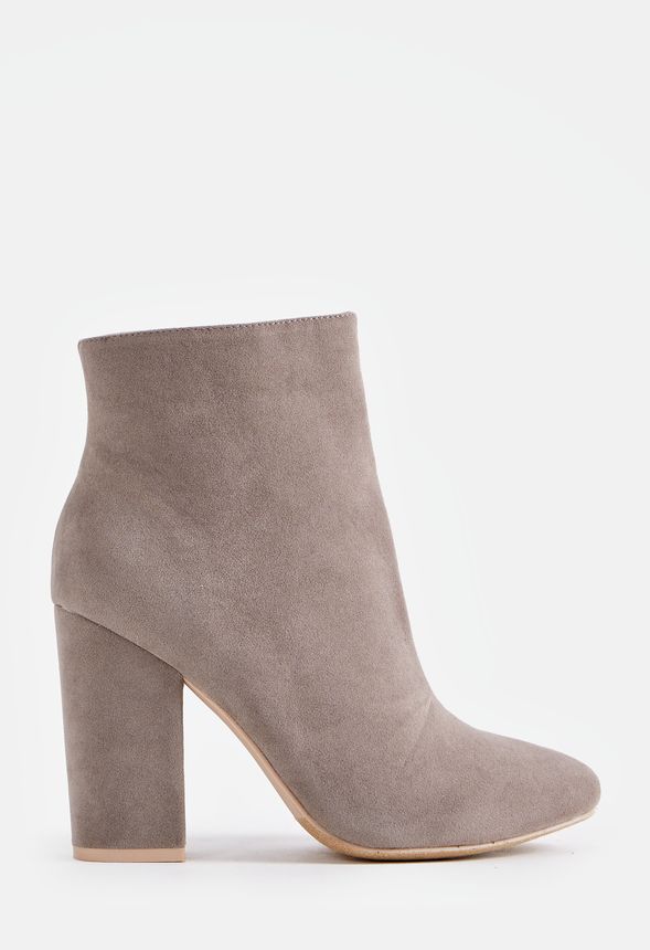 Besha Block Heel Bootie Shoes in Grey - Get great deals at JustFab