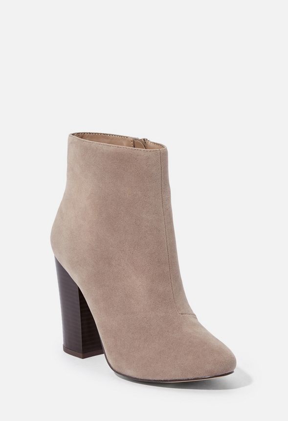 Besha faux suede sale block heel bootie