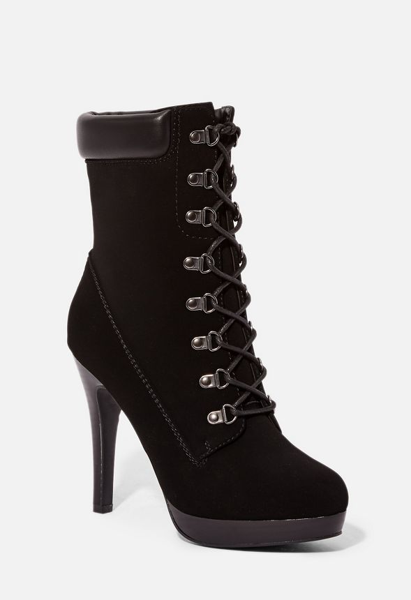 Daylene Stiletto Combat Boot Shoes in 