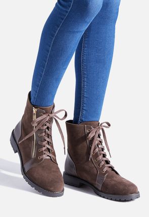Lucy Zipper Combat Ankle Boot