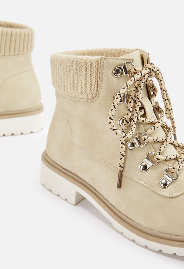 Raye Sweater Cuff Lace-Up Ankle Boot