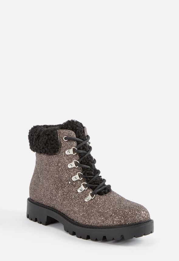 Jane Glitter Lace-Up Boot Shoes in 