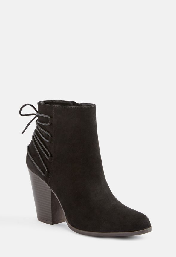 Catch suede booties with clearance ankle tie